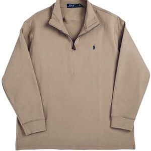 Vintage Ralph Lauren Men’s Mock Neck 1/4 Zip Sweater Pullover Cotton Size XL